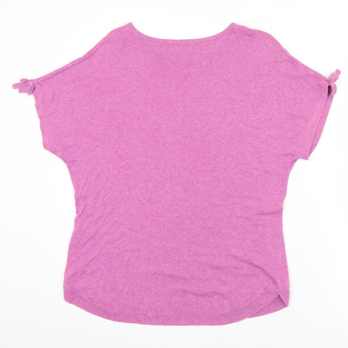 TU Womens Purple Round Neck  Viscose Pullover Jumper Size 8