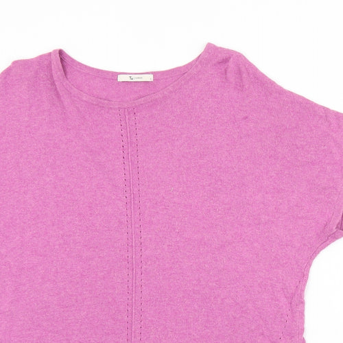 TU Womens Purple Round Neck  Viscose Pullover Jumper Size 8