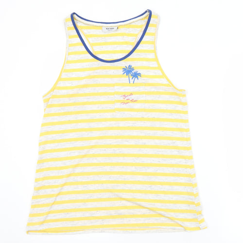 Nocozo Womens Yellow Striped Polyester Camisole Tank Size 14 Round Neck