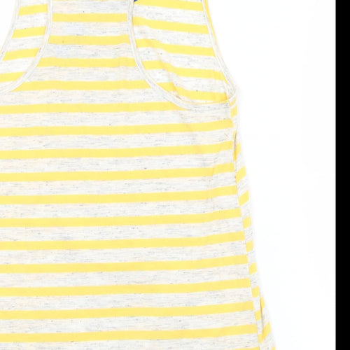 Nocozo Womens Yellow Striped Polyester Camisole Tank Size 14 Round Neck