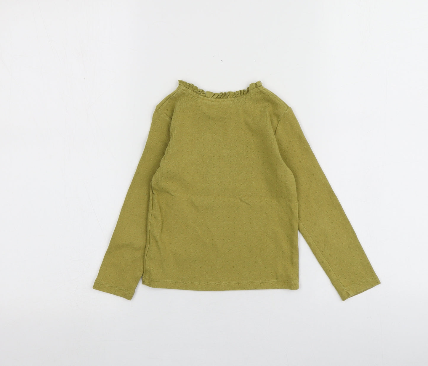 NEXT Girls Green  100% Cotton Basic T-Shirt Size 3-4 Years Round Neck