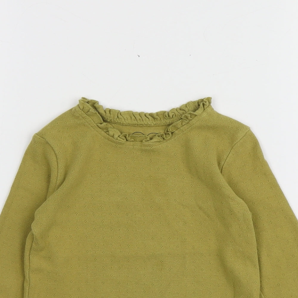 NEXT Girls Green  100% Cotton Basic T-Shirt Size 3-4 Years Round Neck