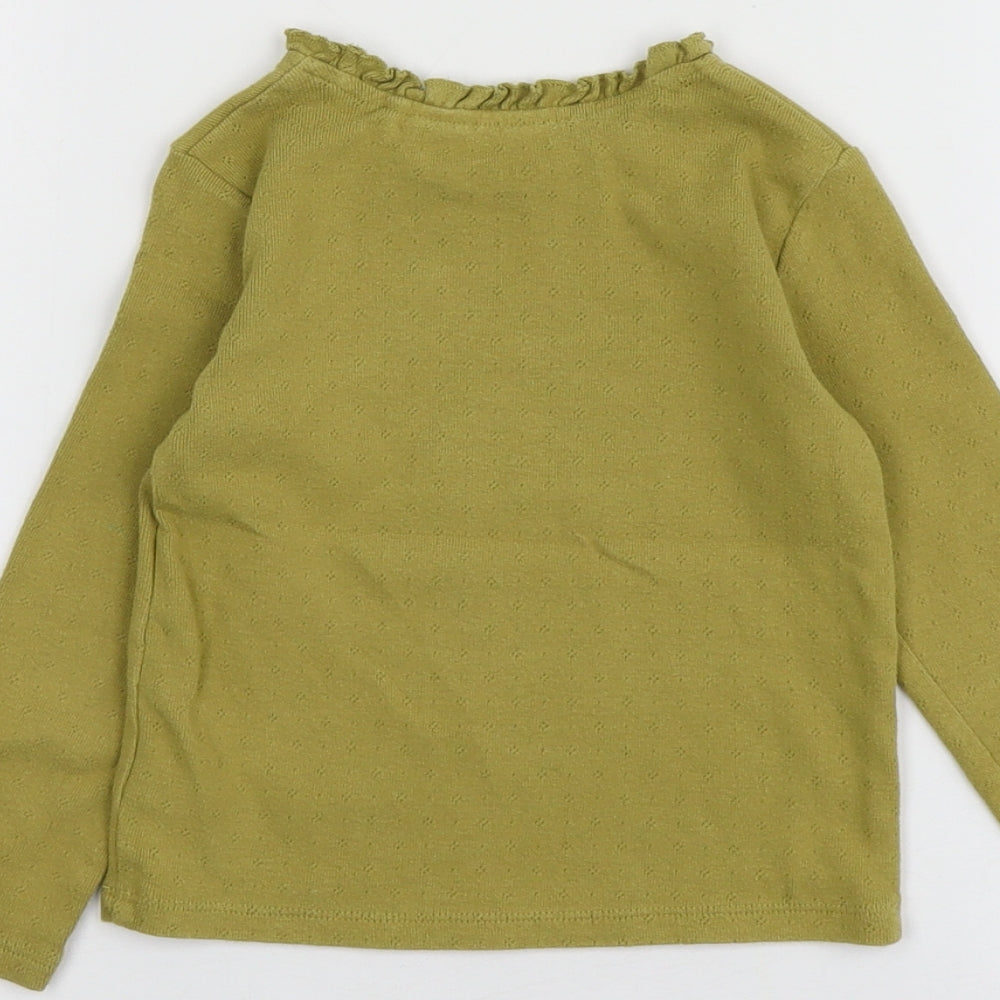 NEXT Girls Green  100% Cotton Basic T-Shirt Size 3-4 Years Round Neck