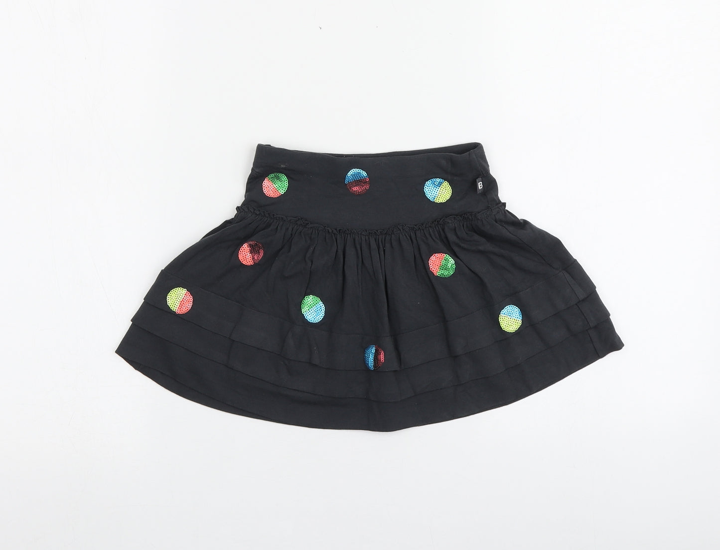 Boboli Girls Black Geometric Viscose Skater Skirt Size 4 Years  Regular