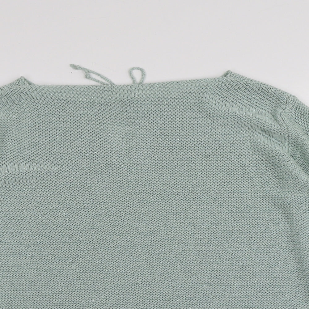 M&S Womens Green Round Neck  Acrylic Pullover Jumper Size 20
