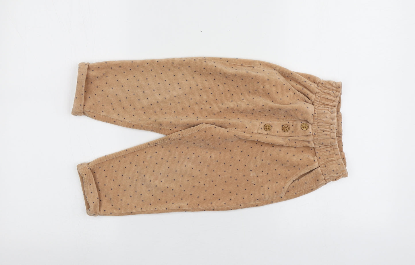 NEXT Girls Beige Polka Dot Cotton Chino Trousers Size 2-3 Years  Regular