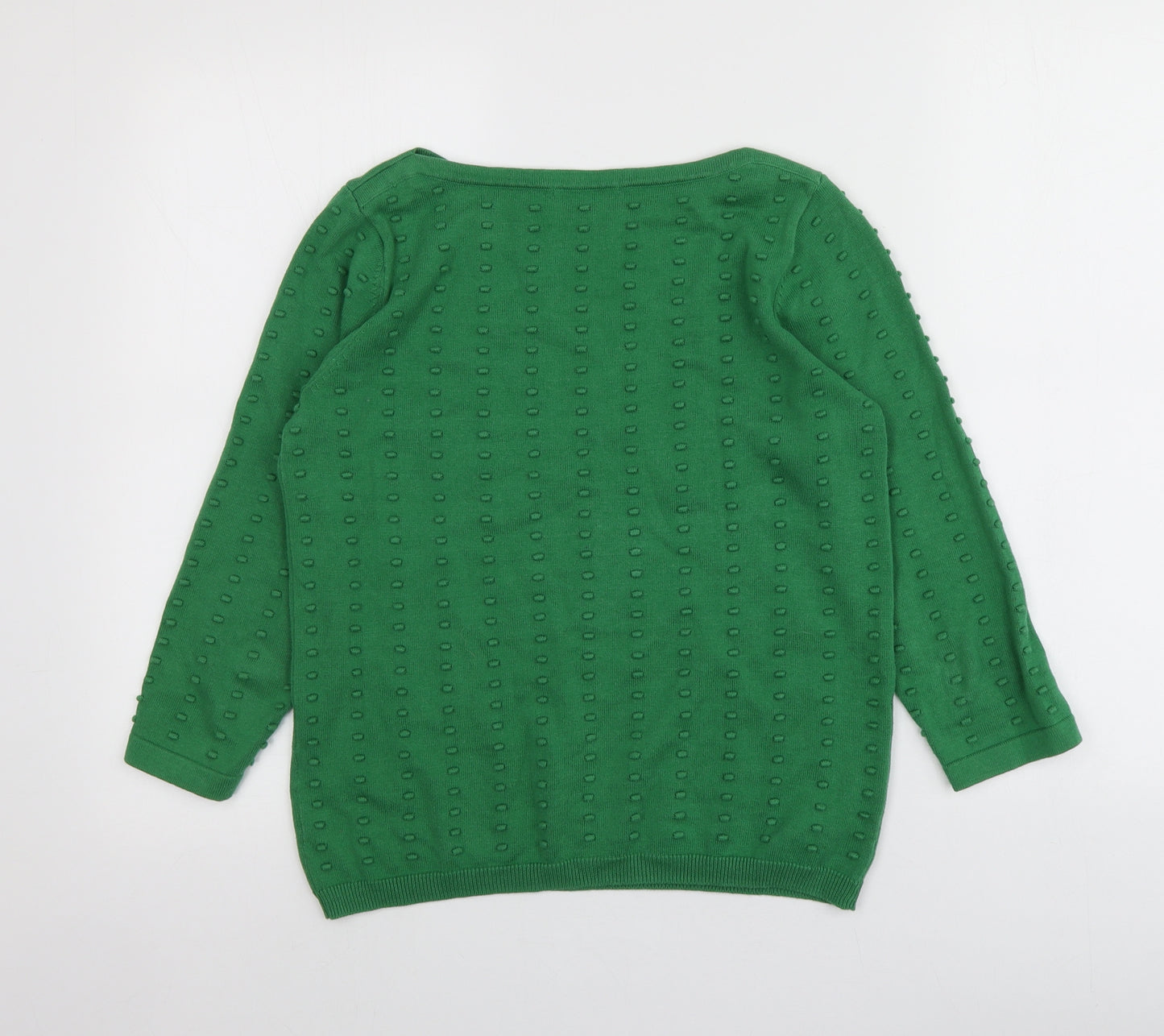 TU Womens Green Round Neck  100% Cotton Pullover Jumper Size 10