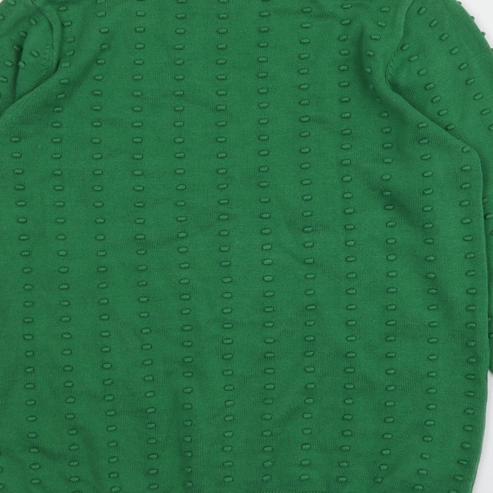 TU Womens Green Round Neck  100% Cotton Pullover Jumper Size 10