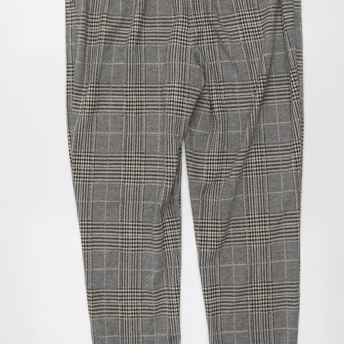 F&F Womens Multicoloured Plaid Polyester Carrot Trousers Size 12 L26 in Regular