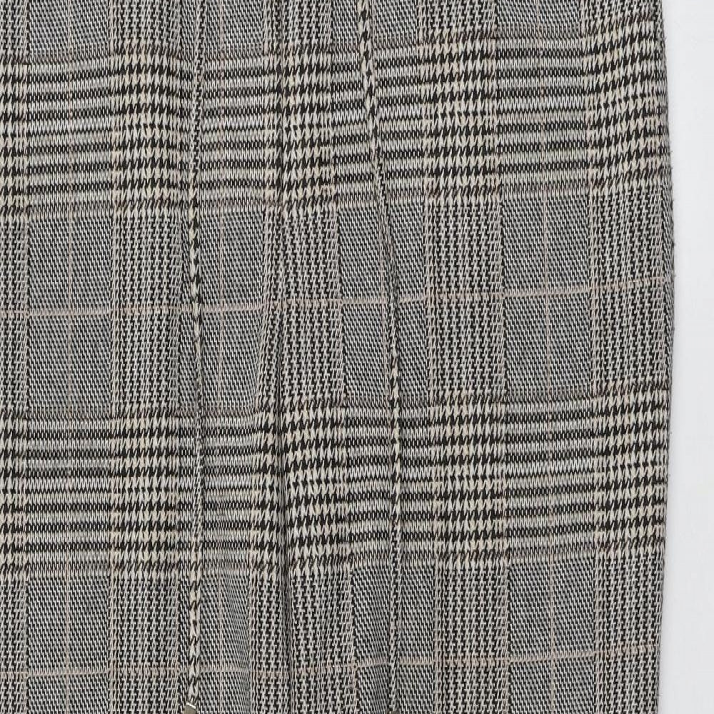 F&F Womens Multicoloured Plaid Polyester Carrot Trousers Size 12 L26 in Regular