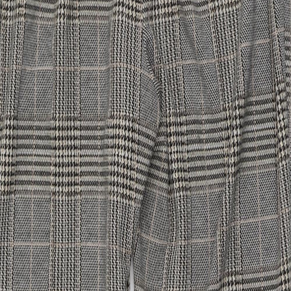 F&F Womens Multicoloured Plaid Polyester Carrot Trousers Size 12 L26 in Regular