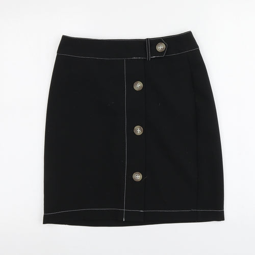Papaya Womens Black  Polyester A-Line Skirt Size 8