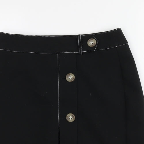 Papaya Womens Black  Polyester A-Line Skirt Size 8