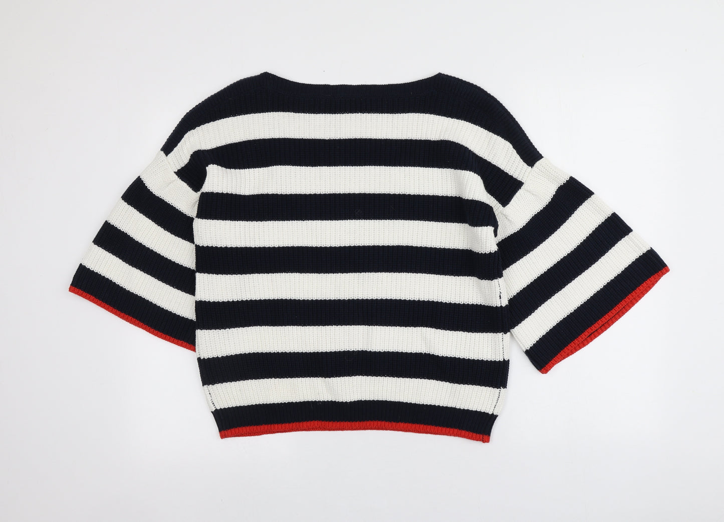 TU Womens Multicoloured Round Neck Striped Cotton Pullover Jumper Size 14