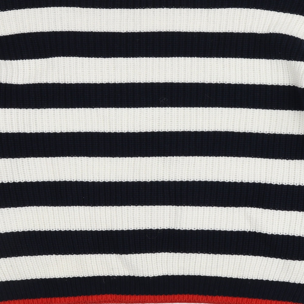 TU Womens Multicoloured Round Neck Striped Cotton Pullover Jumper Size 14