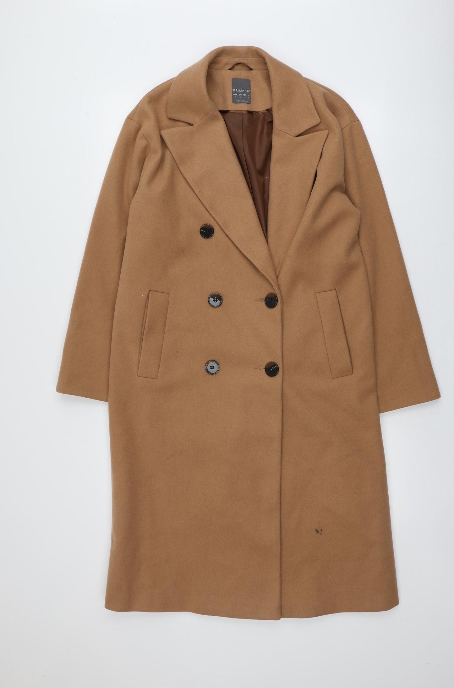 Primark Womens Beige   Overcoat Coat Size 8