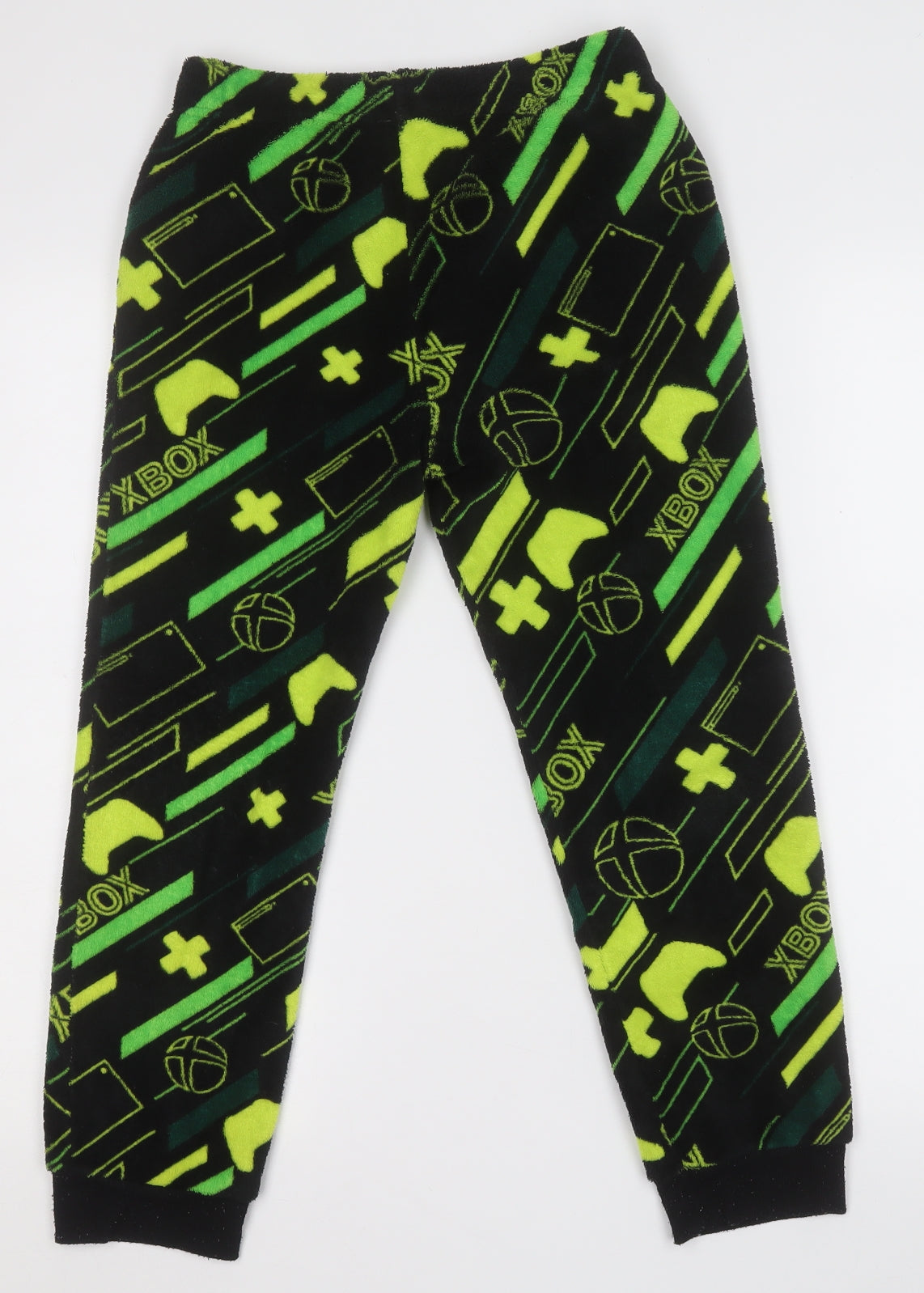 Preworn Boys Black Geometric Polyester  Lounge Pants Size 10-11 Years   - XBOX