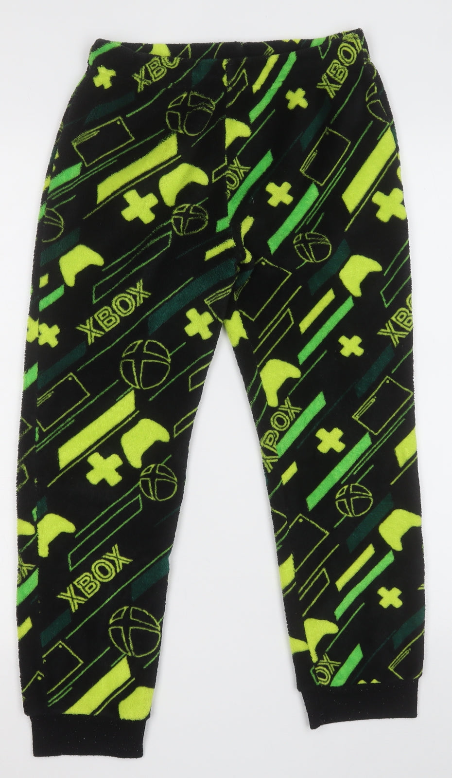 Preworn Boys Black Geometric Polyester  Lounge Pants Size 10-11 Years   - XBOX