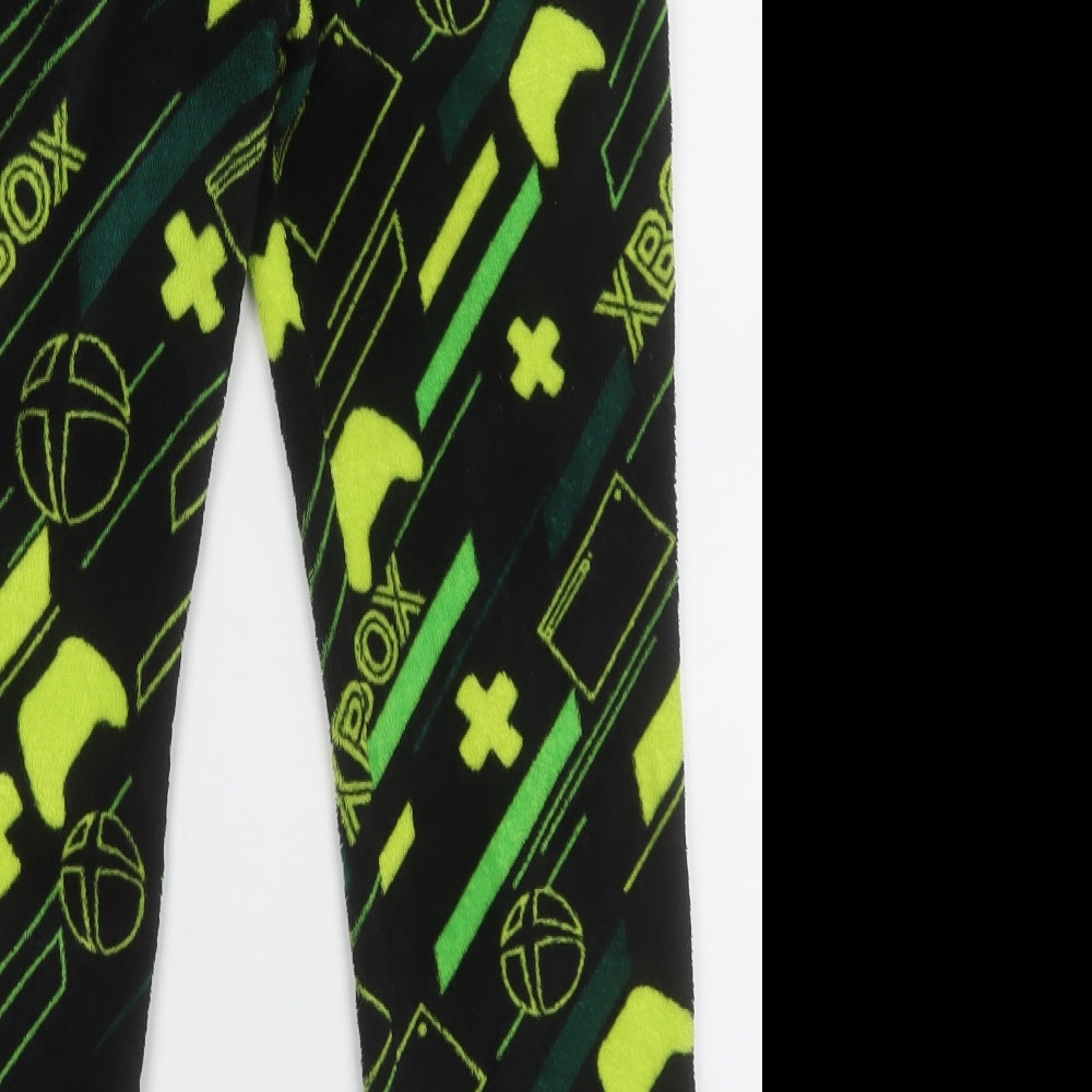 Preworn Boys Black Geometric Polyester  Lounge Pants Size 10-11 Years   - XBOX
