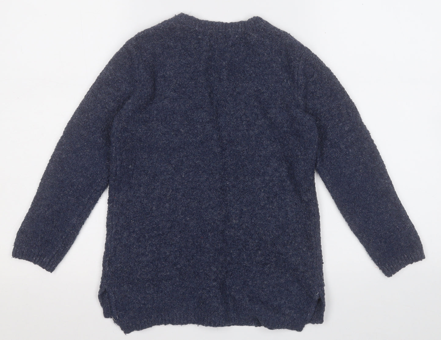 NEXT Girls Blue V-Neck  Acrylic Cardigan Jumper Size 7 Years