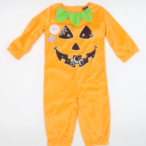 F&F Baby Orange  Polyester Dress Set Outfit/Set Size 12-18 Months   - Halloween