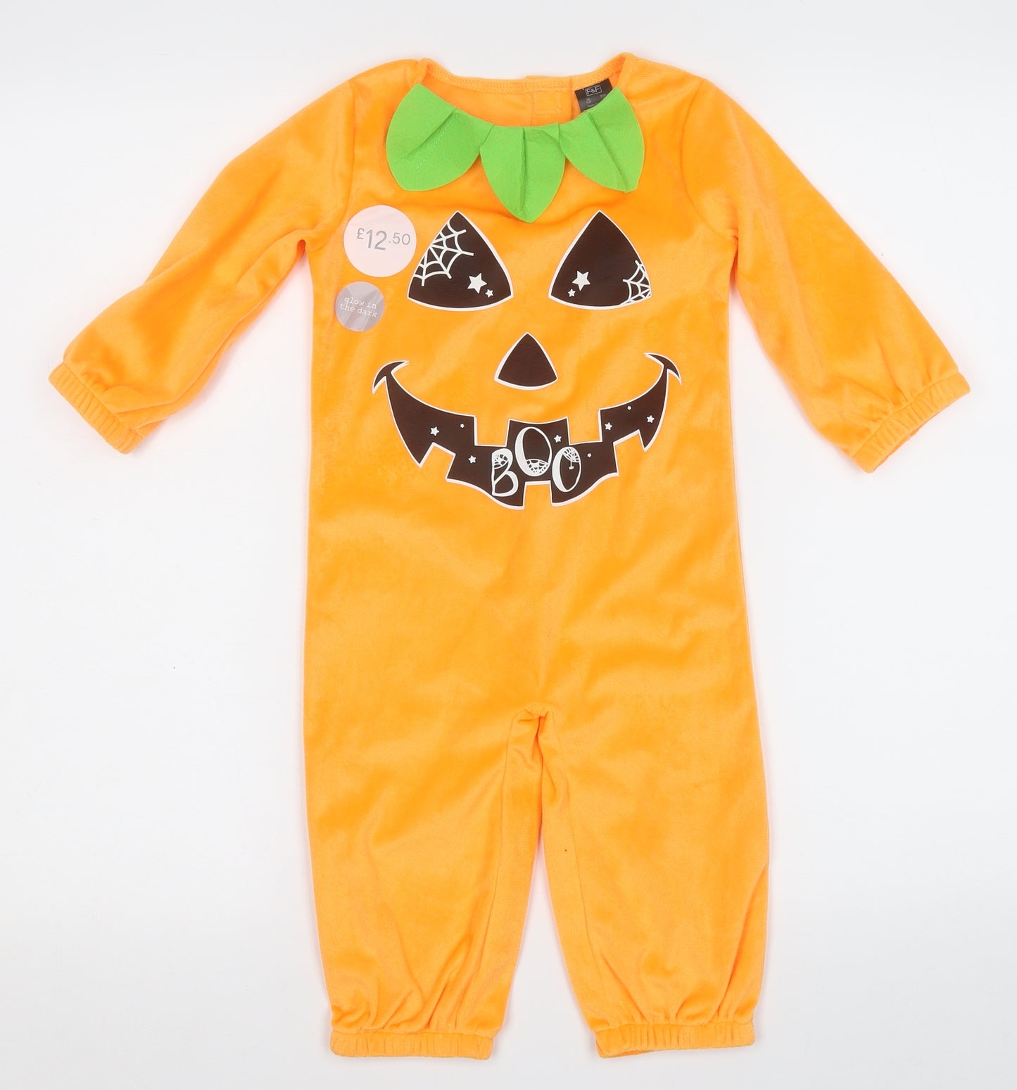 F&F Baby Orange  Polyester Dress Set Outfit/Set Size 12-18 Months   - Halloween