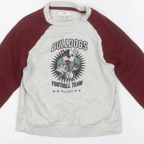 Preworn Boys Grey  Polyester Pullover Sweatshirt Size 6 Years   - Bulldog