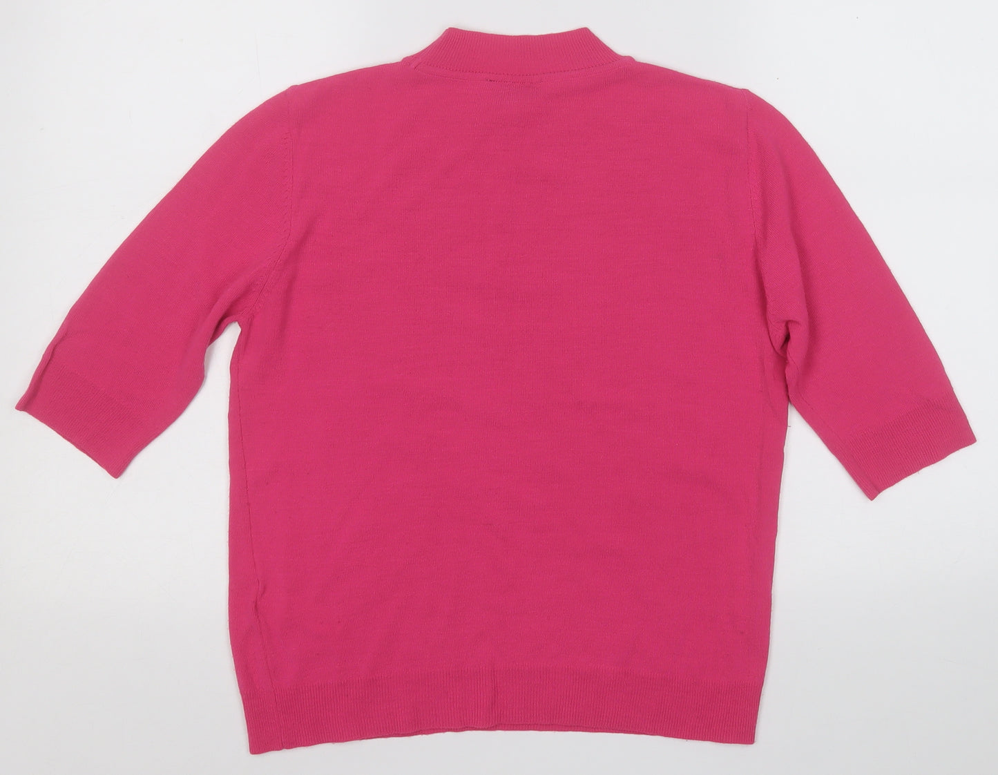 Topshop Womens Pink Round Neck  Acrylic Pullover Jumper Size 12