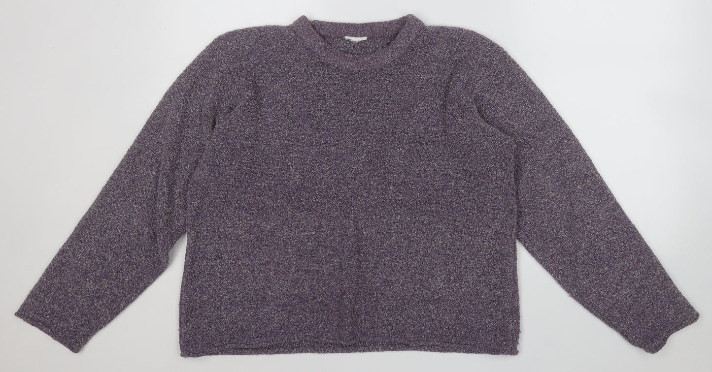Preworn Womens Purple Round Neck  Polyester Pullover Jumper Size 14