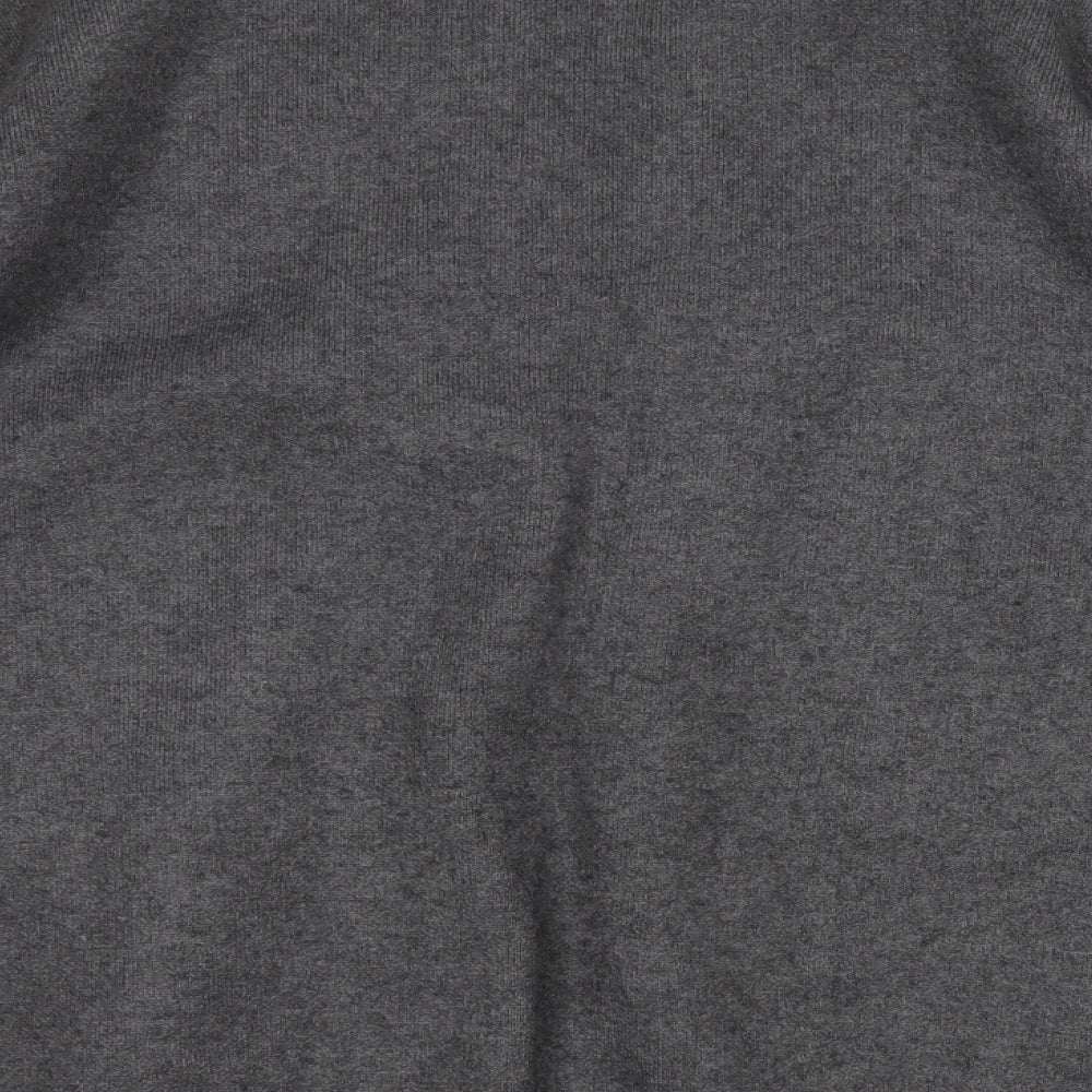 Cristina Womens Grey V-Neck  Acrylic Cardigan Jumper Size L