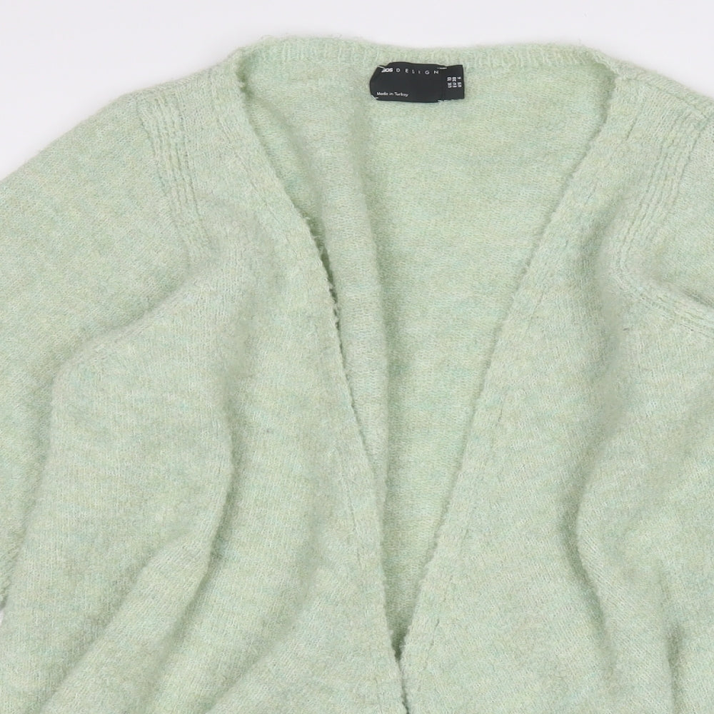 ASOS Womens Green V-Neck  Acrylic Wrap Jumper Size 10