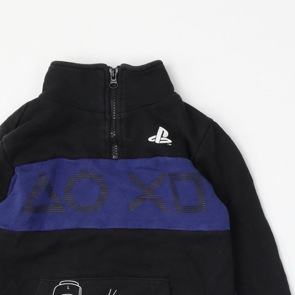 PlayStation Boys Black  Cotton Pullover Sweatshirt Size 6-7 Years  Zip - Gaming