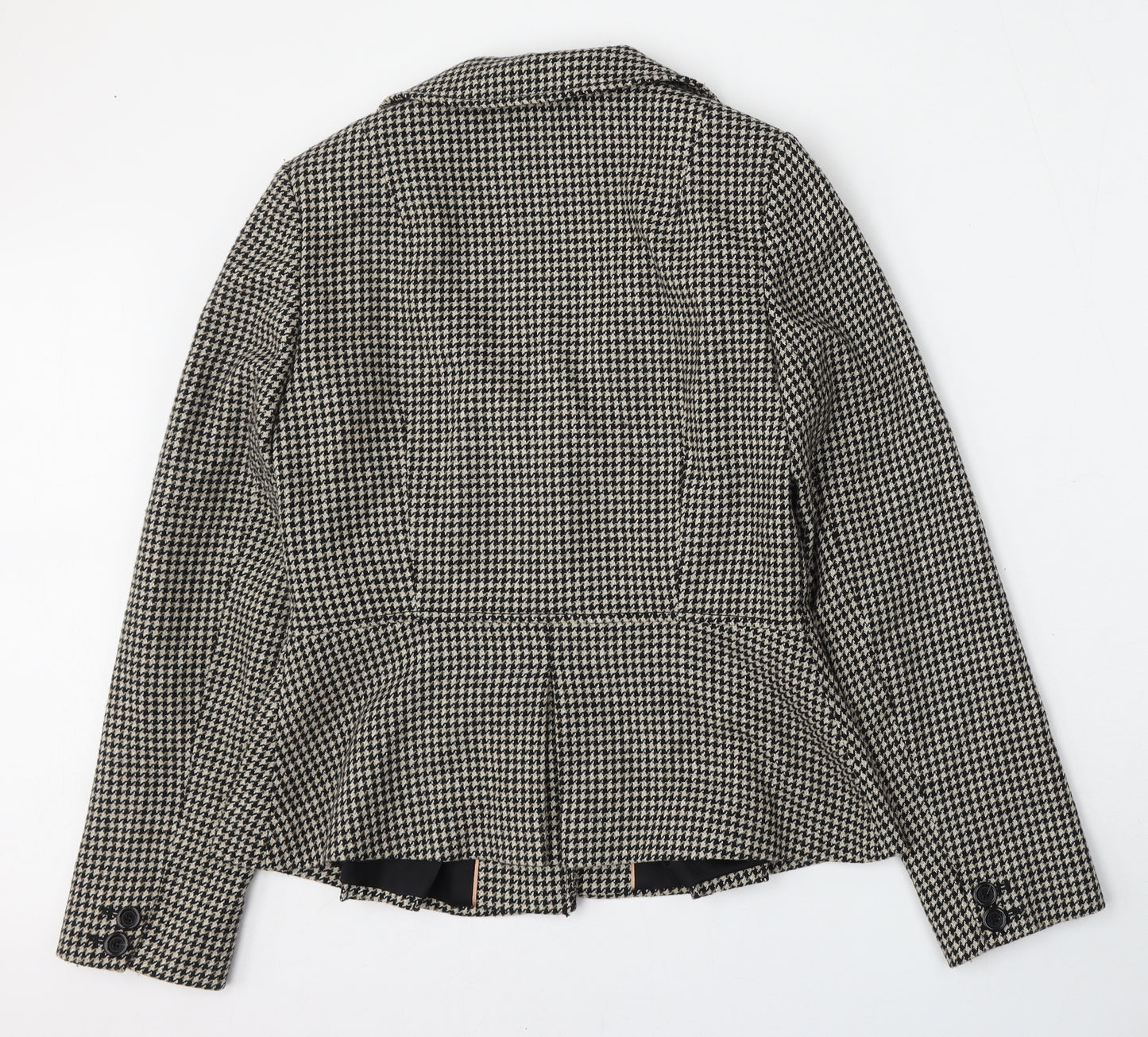 Alex&Co Womens Beige Houndstooth Wool Jacket Blazer Size 10