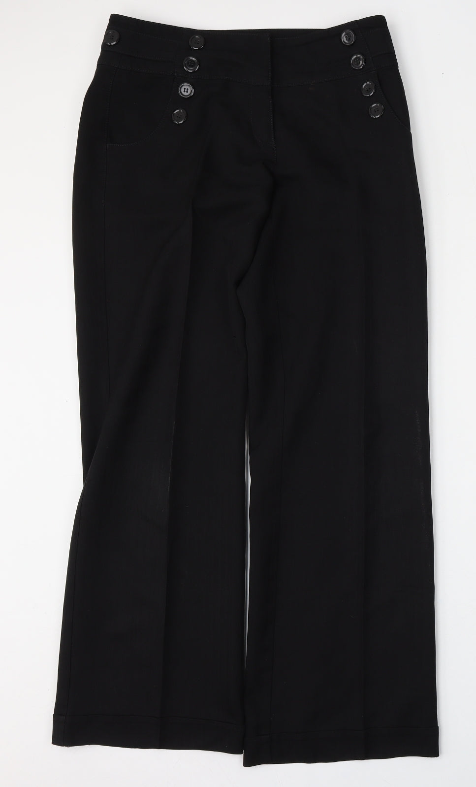 NEXT Girls Black  Polyester Cropped Trousers Size 14 Years L32 in Regular