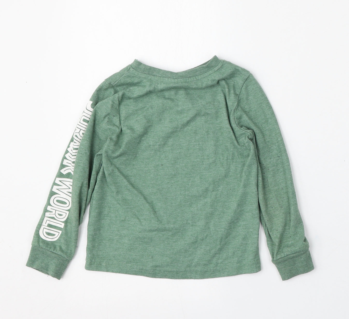 TU Boys Green  Polyester Basic T-Shirt Size 3-4 Years Round Neck  - Jurassic World