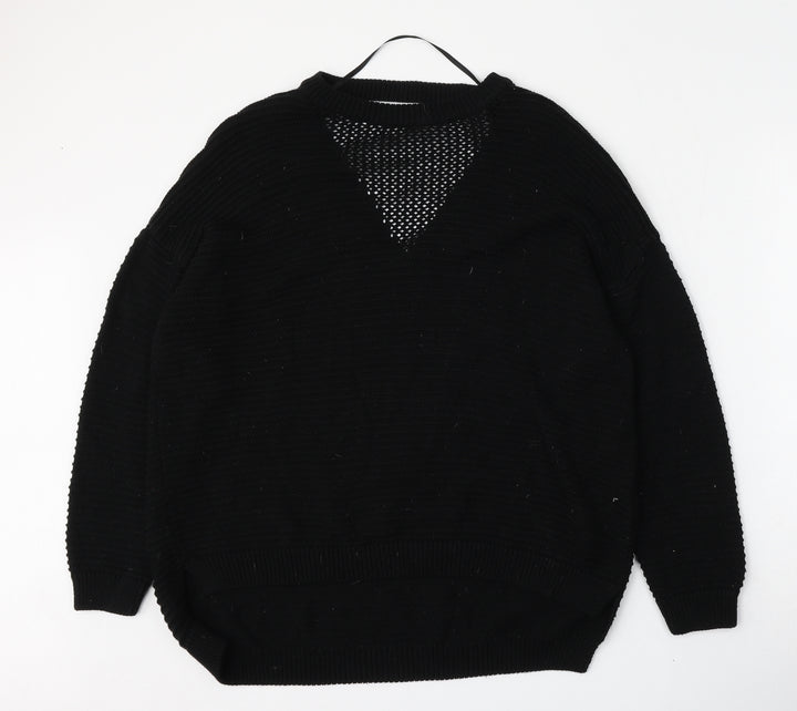 Atmosphere Womens Black Round Neck Acrylic Pullover Jumper Size 10