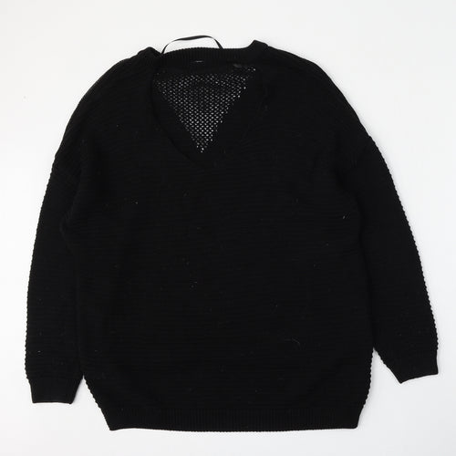 Atmosphere Womens Black Round Neck  Acrylic Pullover Jumper Size 10