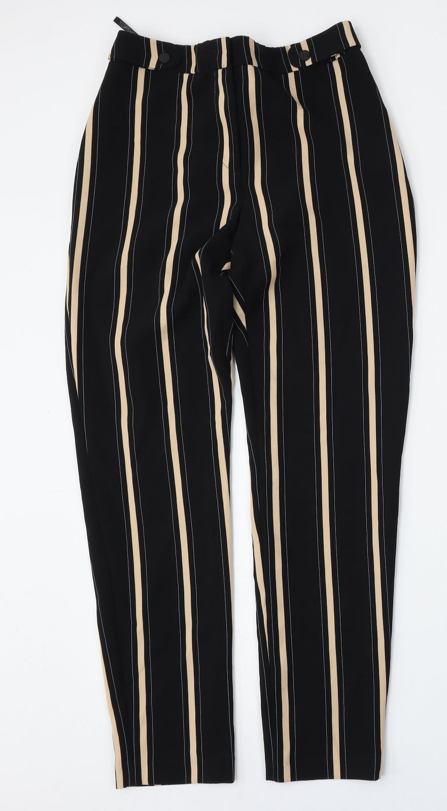 Topshop Womens Multicoloured Striped Polyester Trousers  Size 10 L28 in Regular Button