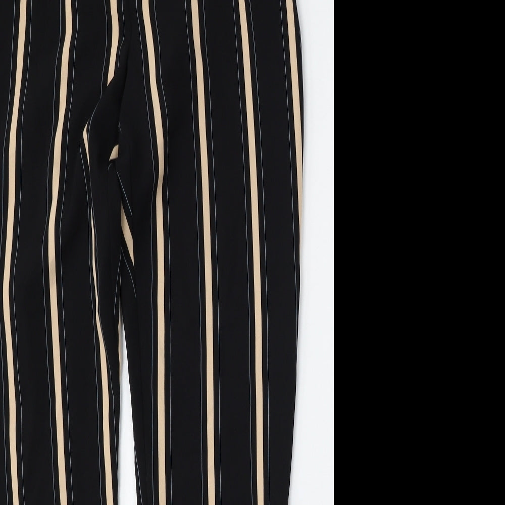 Topshop Womens Multicoloured Striped Polyester Trousers  Size 10 L28 in Regular Button