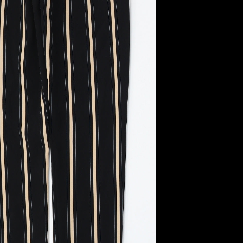 Topshop Womens Multicoloured Striped Polyester Trousers  Size 10 L28 in Regular Button