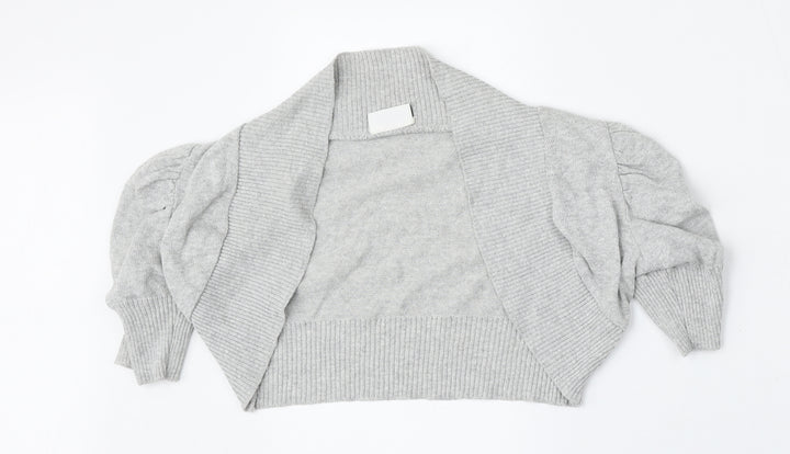New Look Womens Grey V-Neck  Acrylic Cardigan Jumper Size L