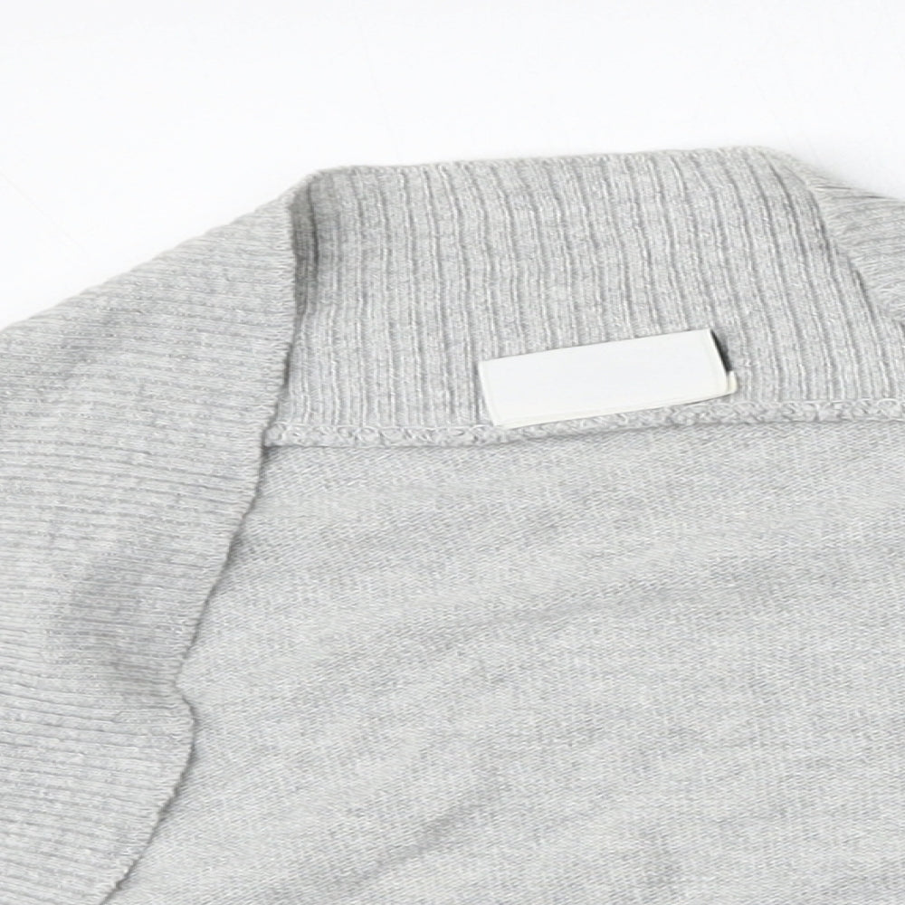 New Look Womens Grey V-Neck  Acrylic Cardigan Jumper Size L
