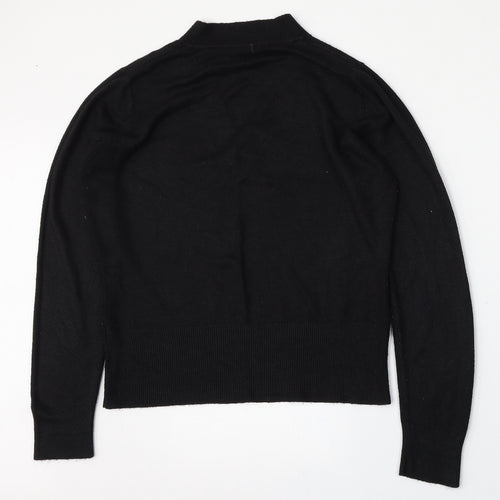 Evie Womens Black V-Neck  Acrylic Pullover Jumper Size 14