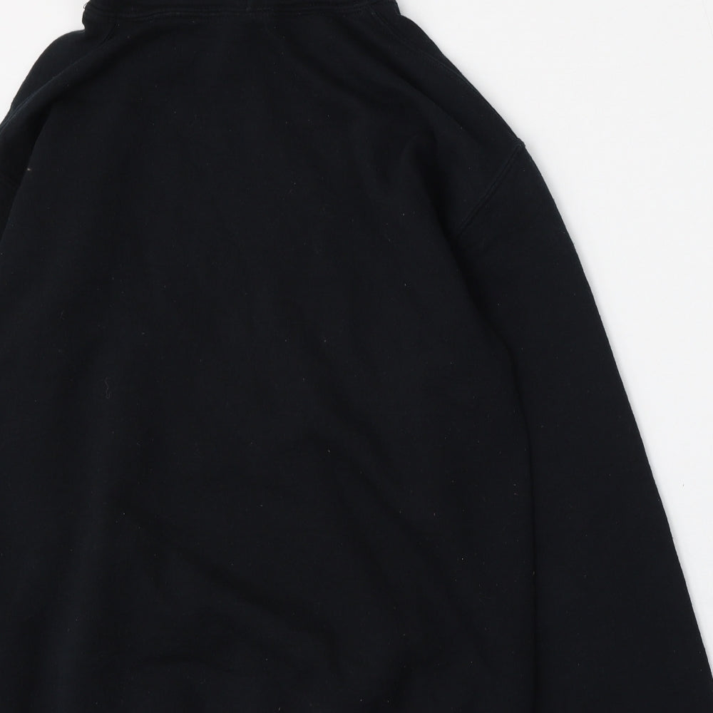 Gildan Mens Black  Cotton Pullover Hoodie Size S