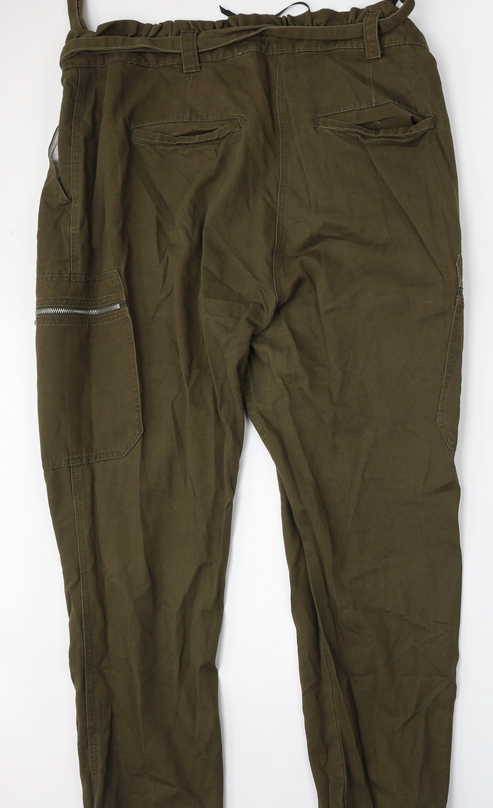 Select Womens Green  Cotton Cargo Trousers Size 18 L30 in Regular Buckle