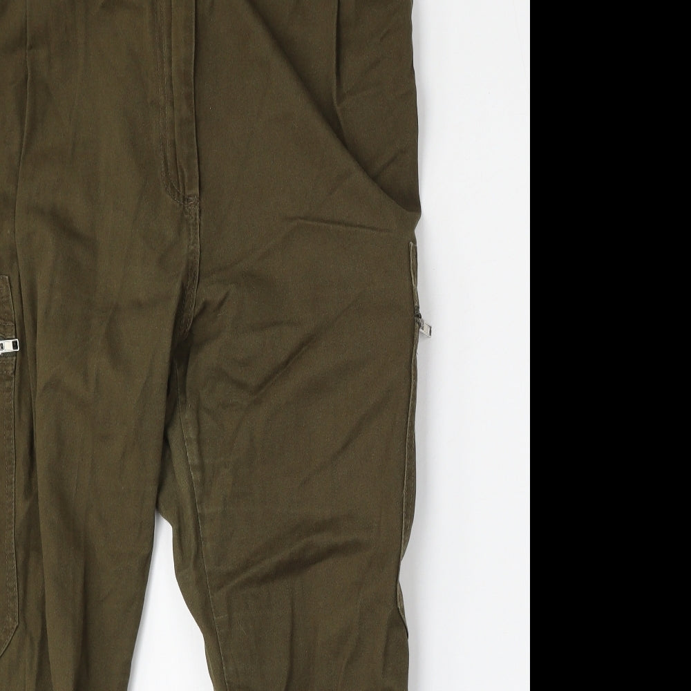 Select Womens Green  Cotton Cargo Trousers Size 18 L30 in Regular Buckle