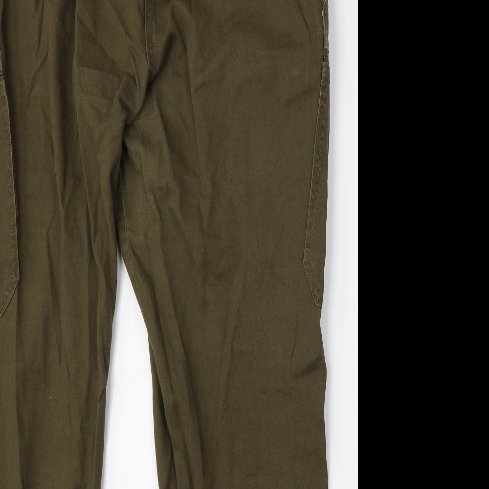 Select Womens Green  Cotton Cargo Trousers Size 18 L30 in Regular Buckle
