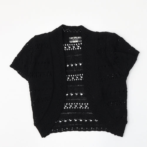 Pilot Womens Black V-Neck  Cotton Cardigan Jumper Size M