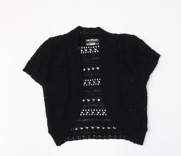Pilot Womens Black V-Neck Cotton Cardigan Jumper Size M