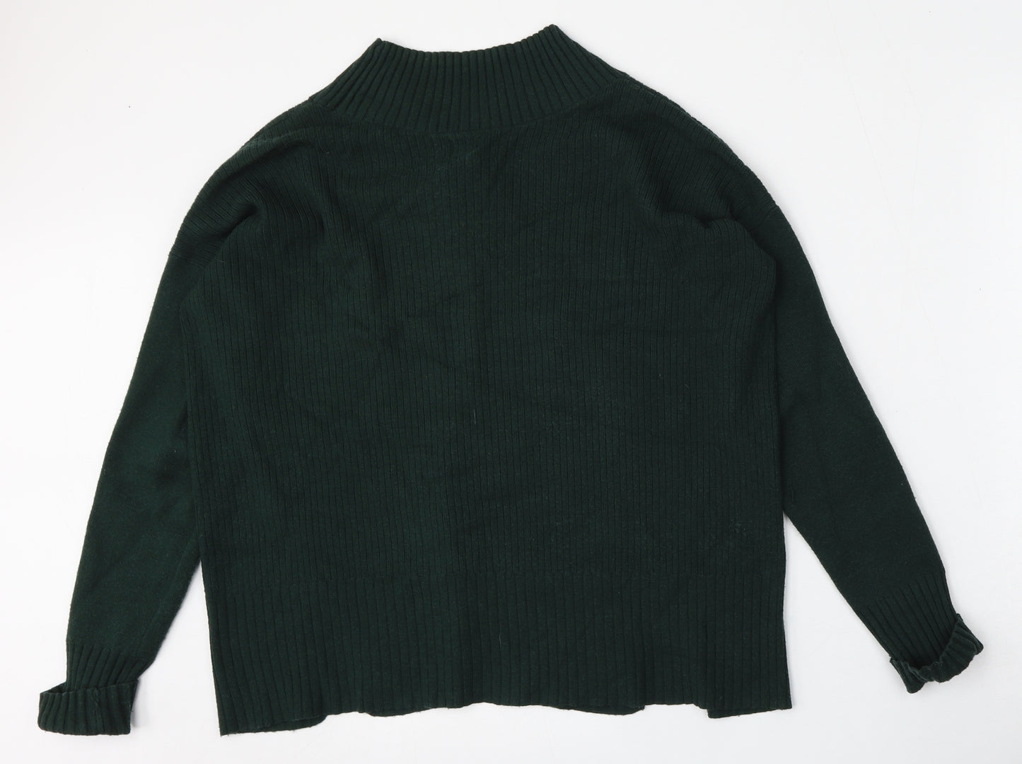 River Island Womens Green V-Neck  Viscose Pullover Jumper Size S